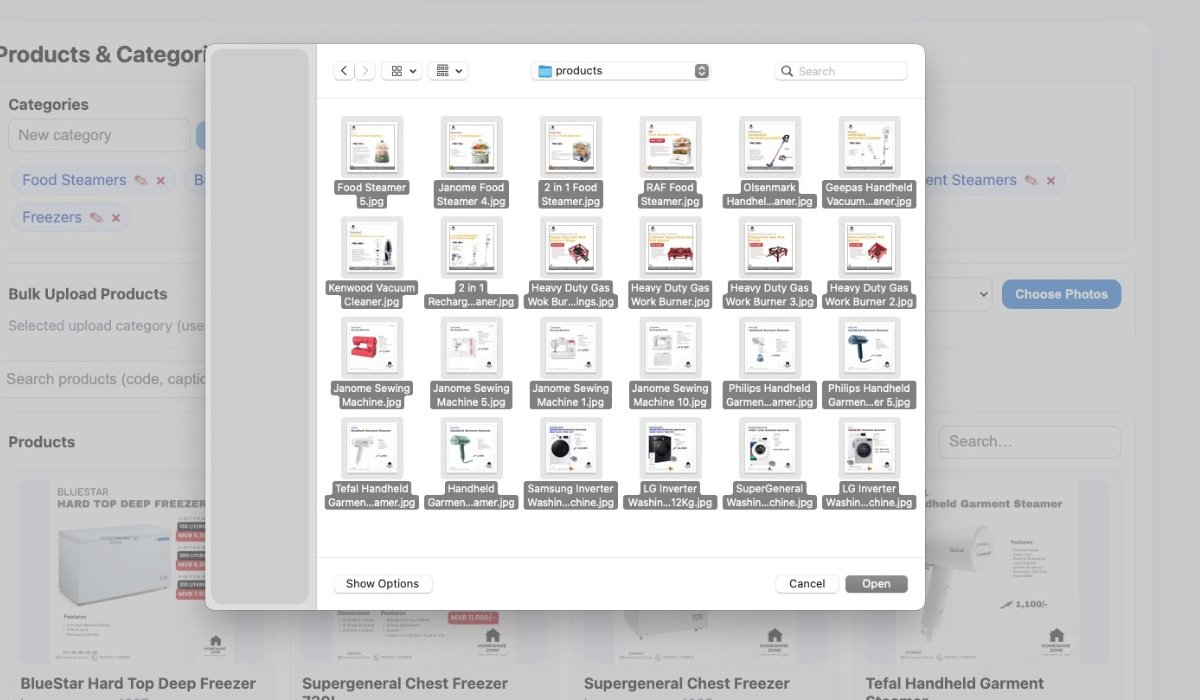 Dhishops shop interface example