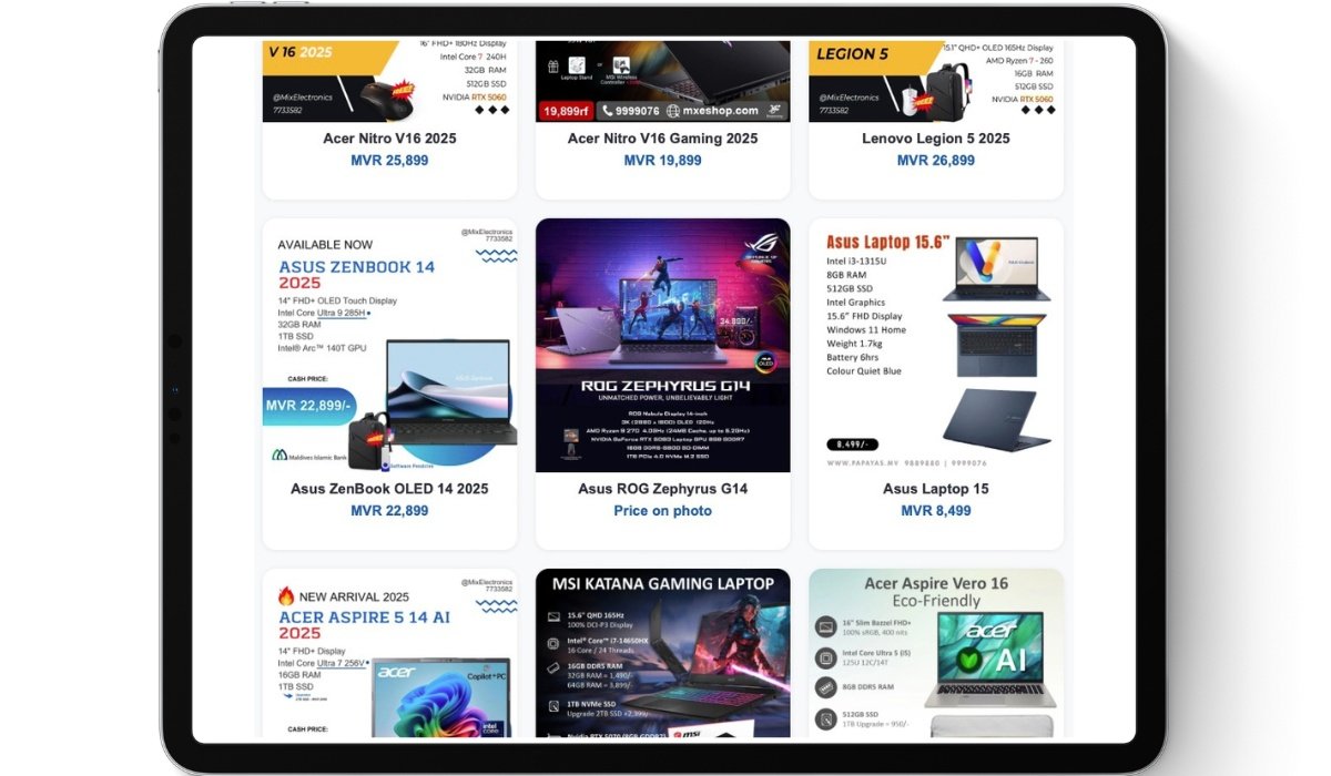 Dhishops shop interface example