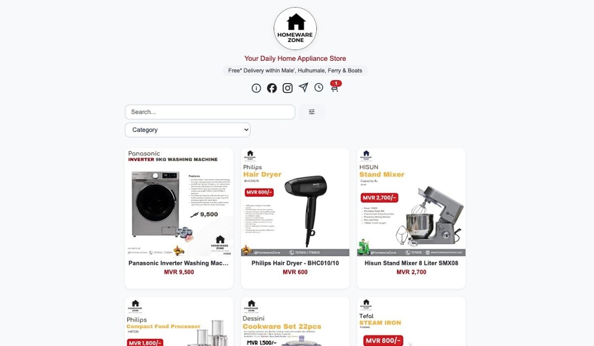 Sample Dhishops store preview